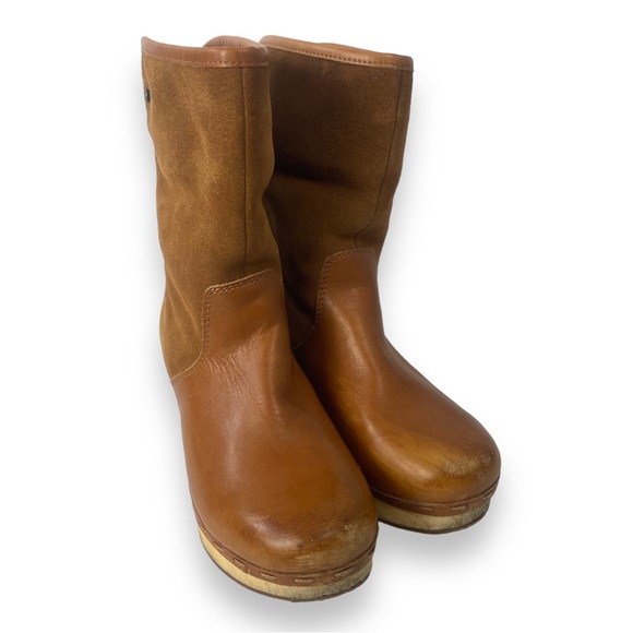 Frye & Co Odessa Cuff‎ Winter Boots Size 8 Caramel Brown Leather Pull On 0211 - Picture 2 of 11